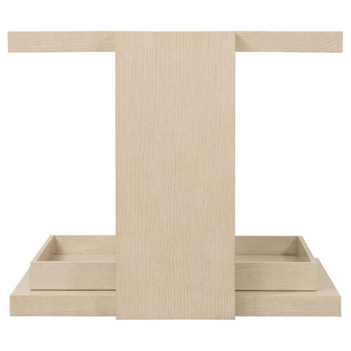 Westwood Oak Removable Tray End Table, Limestone 4 Westwood Oak Removable Tray End Table, Limestone