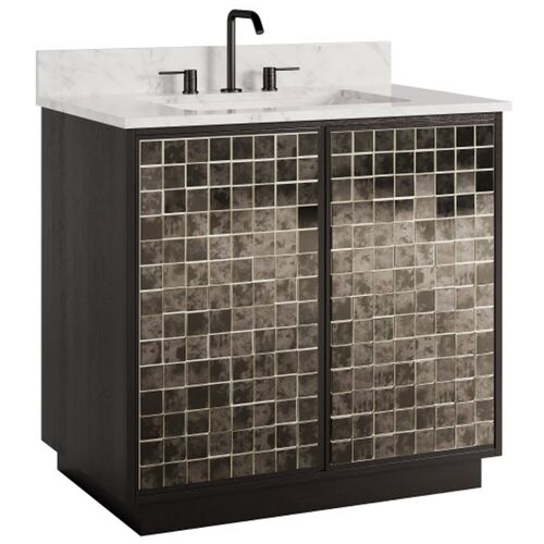 Mosaico 36" Vanity with Rectangular Undermount Sink, Ebony 1 Mosaico 36" Vanity with Rectangular Undermount Sink, Ebony