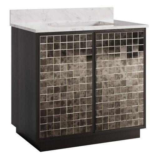 Mosaico 36" Vanity with Rectangular Undermount Sink, Ebony 3 Mosaico 36" Vanity with Rectangular Undermount Sink, Ebony