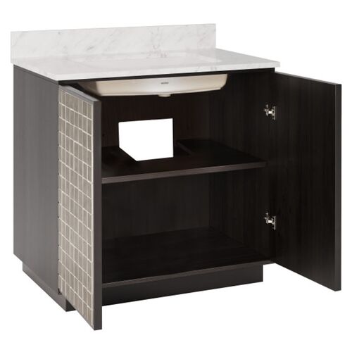Mosaico 36" Vanity with Rectangular Undermount Sink, Ebony 4 Mosaico 36" Vanity with Rectangular Undermount Sink, Ebony