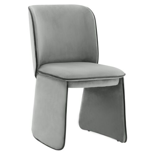 Nolen Velvet Dining Chair, Grey 1 Nolen Velvet Dining Chair, Grey