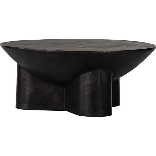 Arthur 36" Coffee Table, Raw Black