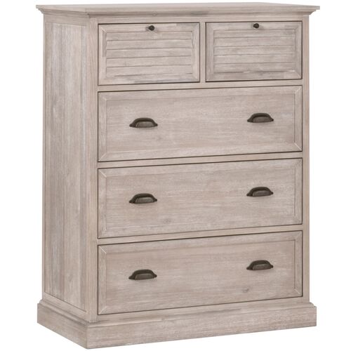 August 5-Drawer High Chest, Natural Gray Acacia 1 August 5-Drawer High Chest, Natural Gray Acacia