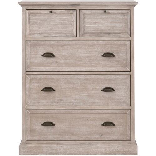 August 5-Drawer High Chest, Natural Gray Acacia 2 August 5-Drawer High Chest, Natural Gray Acacia