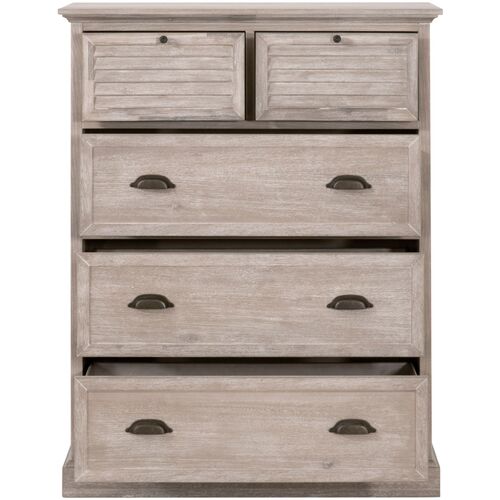 August 5-Drawer High Chest, Natural Gray Acacia 3 August 5-Drawer High Chest, Natural Gray Acacia