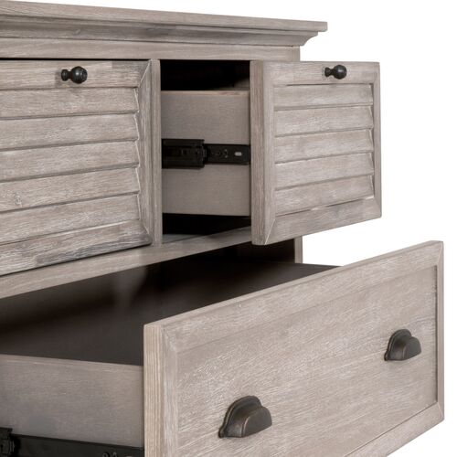 August 5-Drawer High Chest, Natural Gray Acacia 8 August 5-Drawer High Chest, Natural Gray Acacia