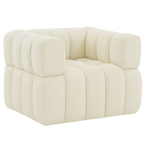 Aria Boucle Tufted Accent Chair, Creme 1 Aria Boucle Tufted Accent Chair, Creme