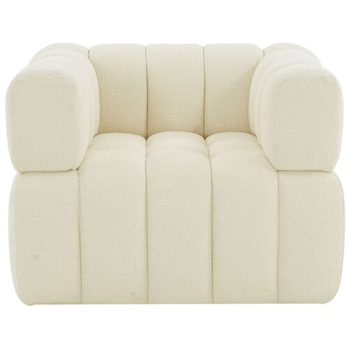 Aria Boucle Tufted Accent Chair, Creme 2 Aria Boucle Tufted Accent Chair, Creme