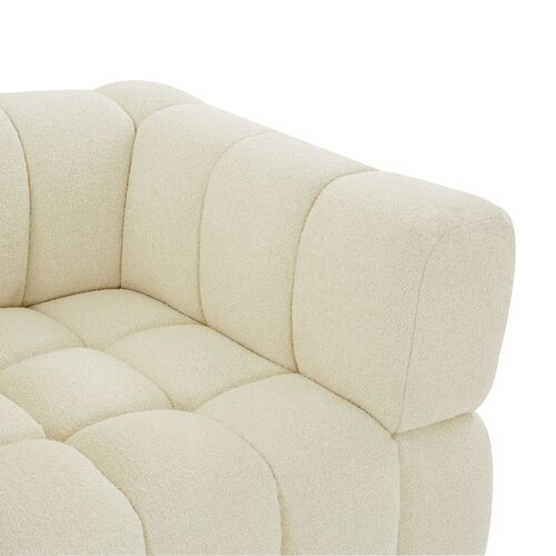 Aria Boucle Tufted Accent Chair, Creme 4 Aria Boucle Tufted Accent Chair, Creme