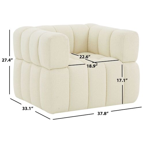 Aria Boucle Tufted Accent Chair, Creme 6 Aria Boucle Tufted Accent Chair, Creme