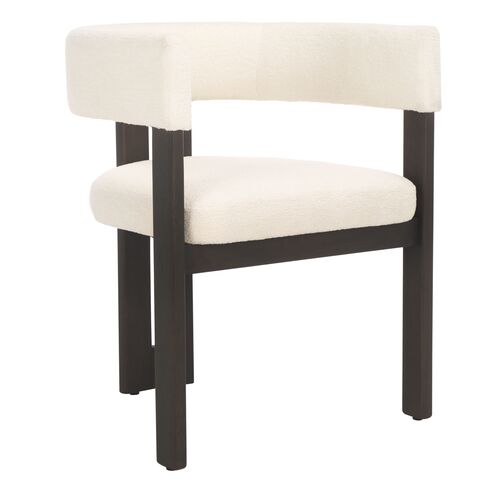 Hart Boucle Arm Chair, Ivory/Dark Brown