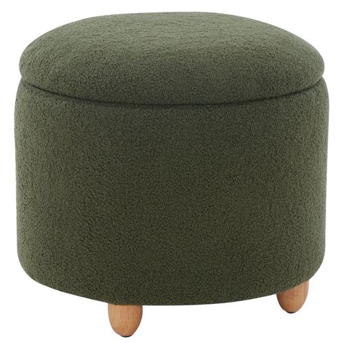 Zaria Storage Ottoman, Faux Shearling 1 Zaria Storage Ottoman, Faux Shearling