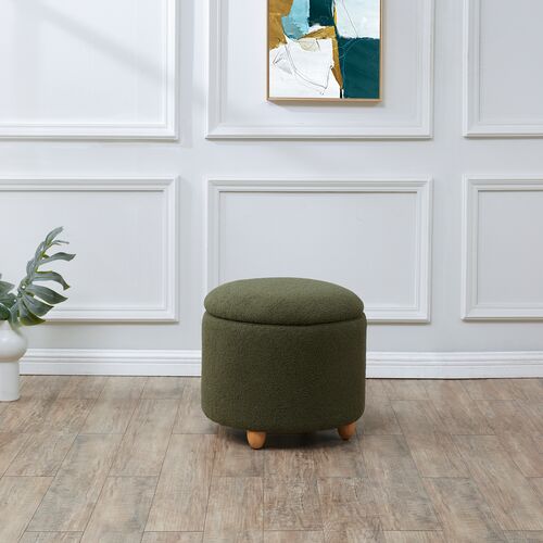 Zaria Storage Ottoman, Faux Shearling 2 Zaria Storage Ottoman, Faux Shearling