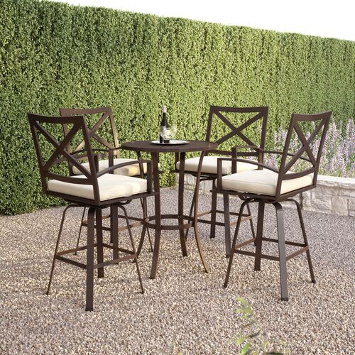 Ventura Outdoor Aluminum Round Pub Table, Espresso 3 Ventura Outdoor Aluminum Round Pub Table, Espresso