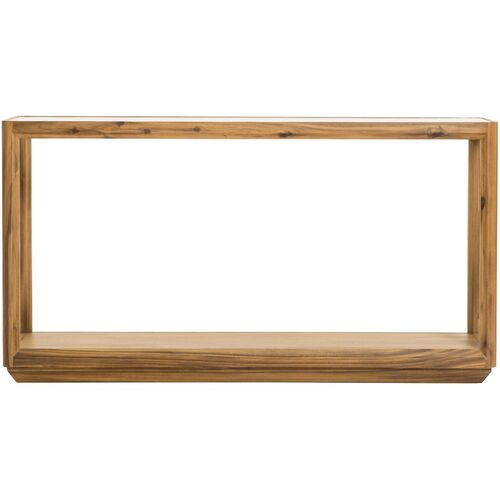 Xylara 55" Acacia/Glass Console Table, Natural 1 Xylara 55" Acacia/Glass Console Table, Natural