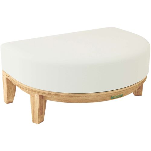 Solterra Outdoor Teak Demilune Ottoman, Sunbrella 1 Solterra Outdoor Teak Demilune Ottoman, Sunbrella