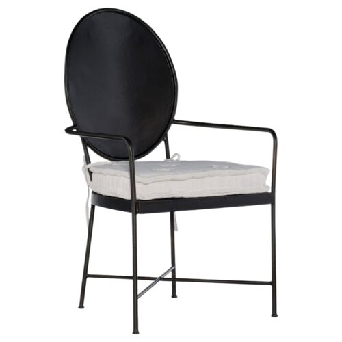 Ciao Bella Metal Arm Chair, Aged Bronze/Tuscan White 1 Ciao Bella Metal Arm Chair, Aged Bronze/Tuscan White