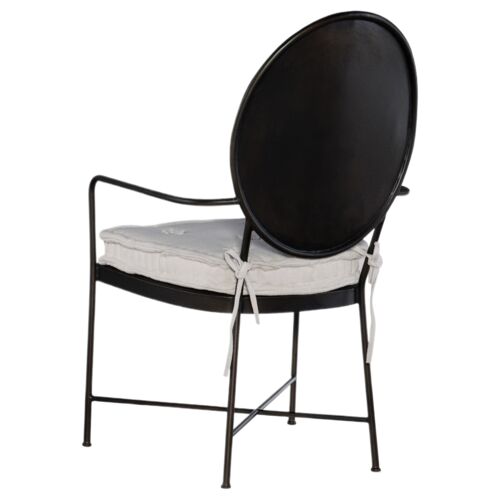 Ciao Bella Metal Arm Chair, Aged Bronze/Tuscan White 4 Ciao Bella Metal Arm Chair, Aged Bronze/Tuscan White