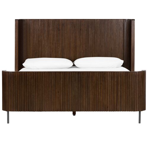 Fresno Fluted Bed, Terra Brown Oak 3 Fresno Fluted Bed, Terra Brown Oak