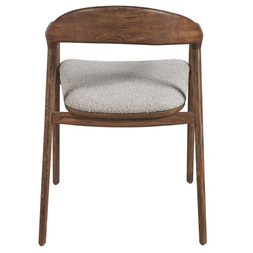 Trissa Dining Arm Chair, Brown Oak/Pebble Boucle 3 Trissa Dining Arm Chair, Brown Oak/Pebble Boucle