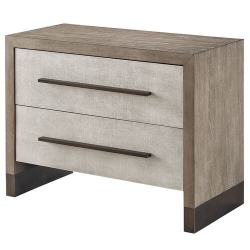 Bowen 2-Drawer Nightstand, Weathered Oak 1 Bowen 2-Drawer Nightstand, Weathered Oak