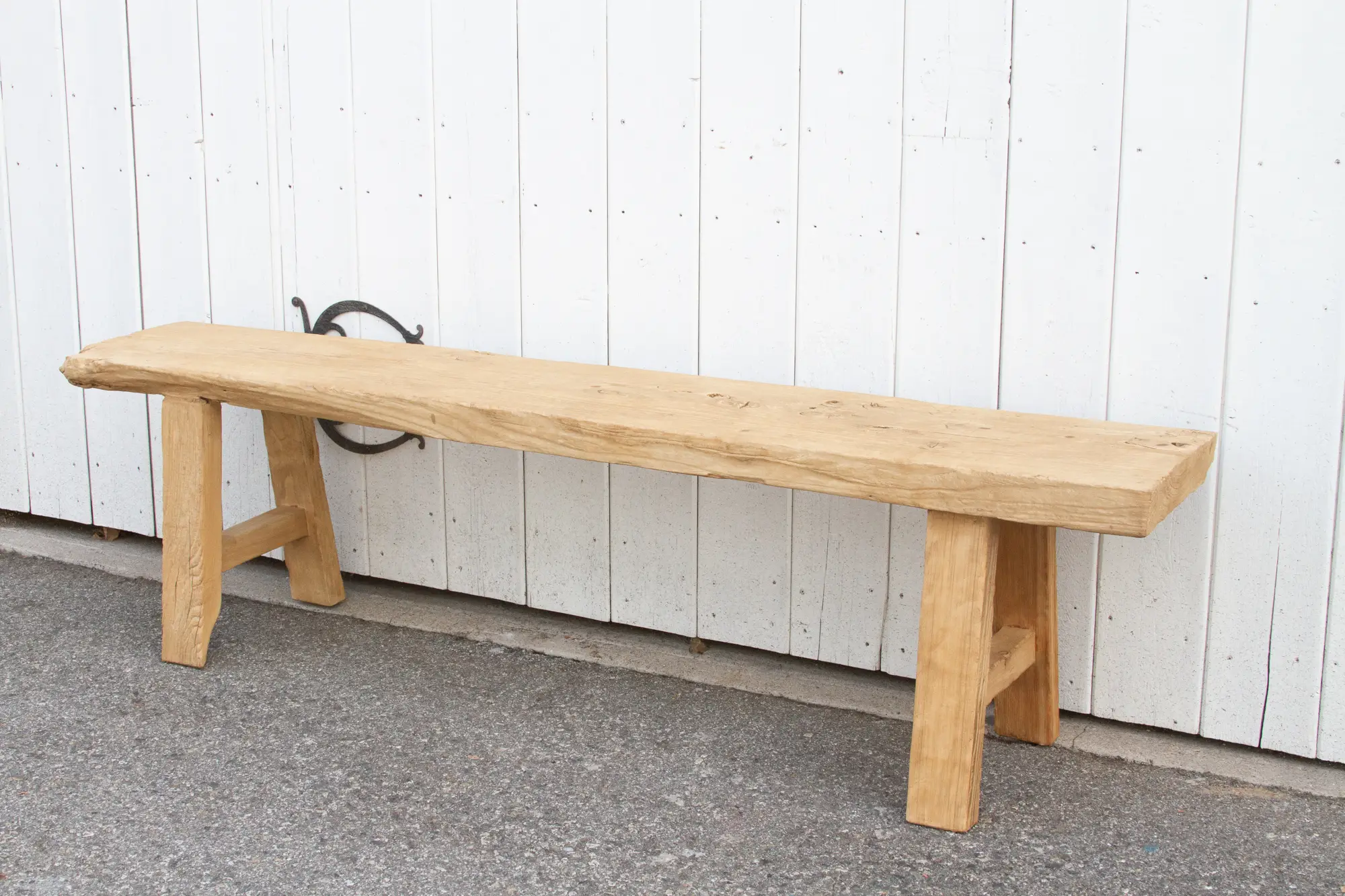 Rustic Bleached Wood Farmhouse Bench 7 Rustic Bleached Wood Farmhouse Bench