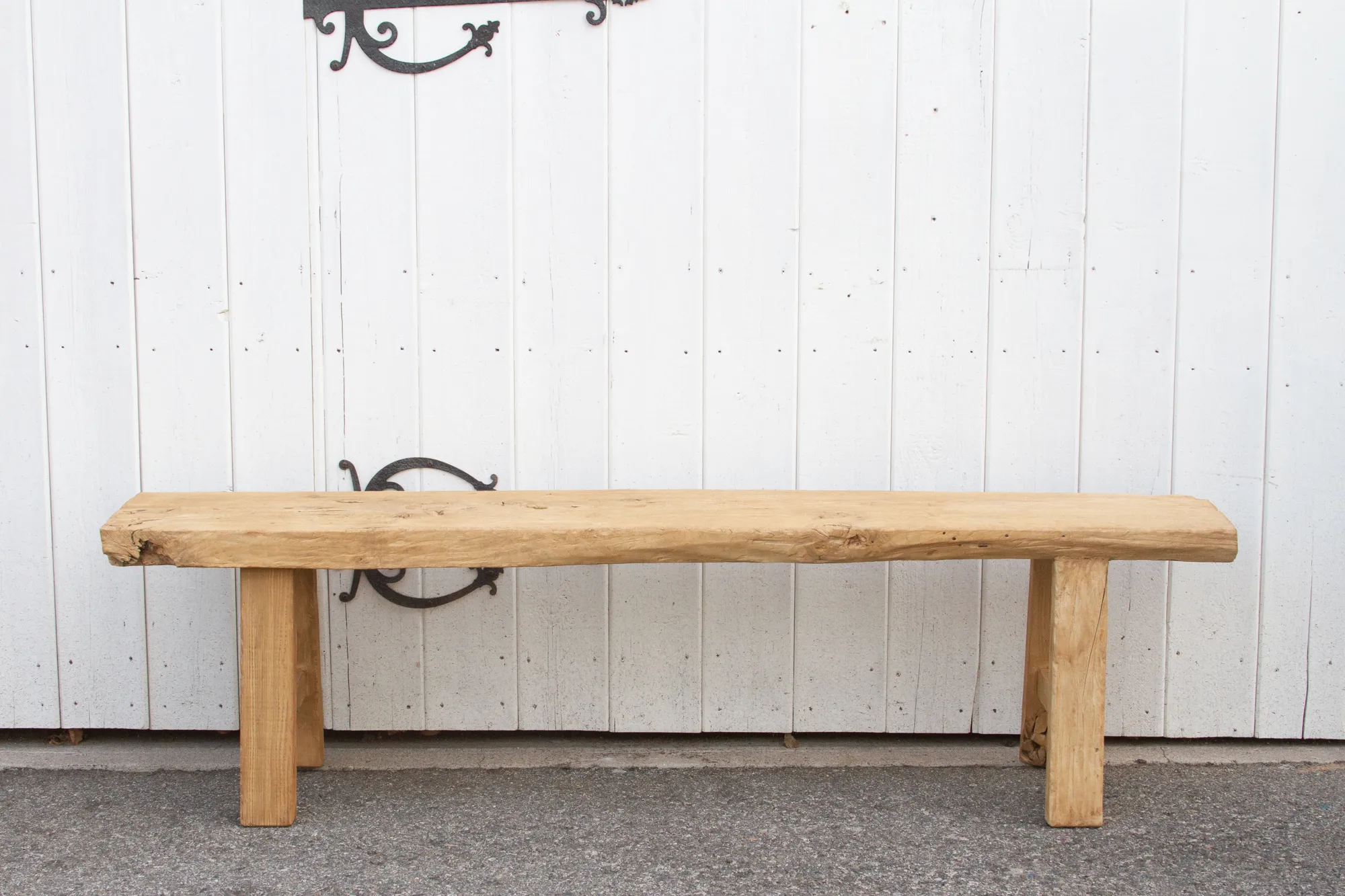 Rustic Bleached Wood Farmhouse Bench 9 Rustic Bleached Wood Farmhouse Bench