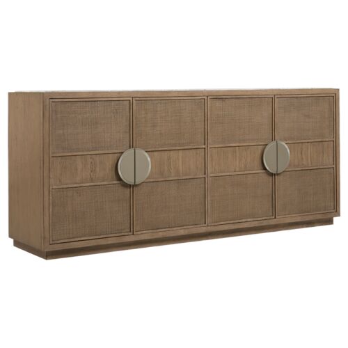 Sonnet Marble Top Cane Dining Credenza, Wren/Beige 1 Sonnet Marble Top Cane Dining Credenza, Wren/Beige