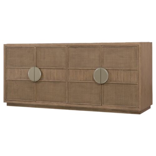 Sonnet Marble Top Cane Dining Credenza, Wren/Beige 4 Sonnet Marble Top Cane Dining Credenza, Wren/Beige