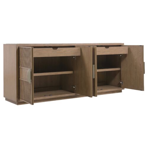 Sonnet Marble Top Cane Dining Credenza, Wren/Beige 6 Sonnet Marble Top Cane Dining Credenza, Wren/Beige