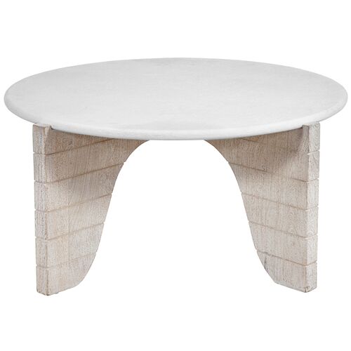 Jonathan Round Cocktail Table, White Wash 2 Jonathan Round Cocktail Table, White Wash