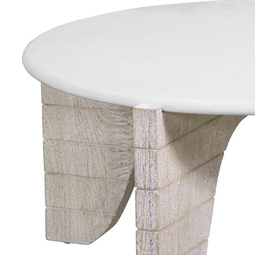 Jonathan Round Cocktail Table, White Wash 4 Jonathan Round Cocktail Table, White Wash