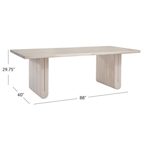 Azriel 88" Rectangular Dining Table, White Wash 8 Azriel 88" Rectangular Dining Table, White Wash