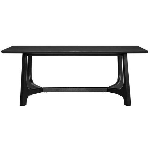 Andrea 76" Rectangular Dining Table, Black 3 Andrea 76" Rectangular Dining Table, Black