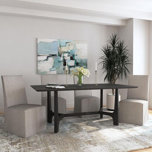 Andrea 76" Rectangular Dining Table, Black 7 Andrea 76" Rectangular Dining Table, Black