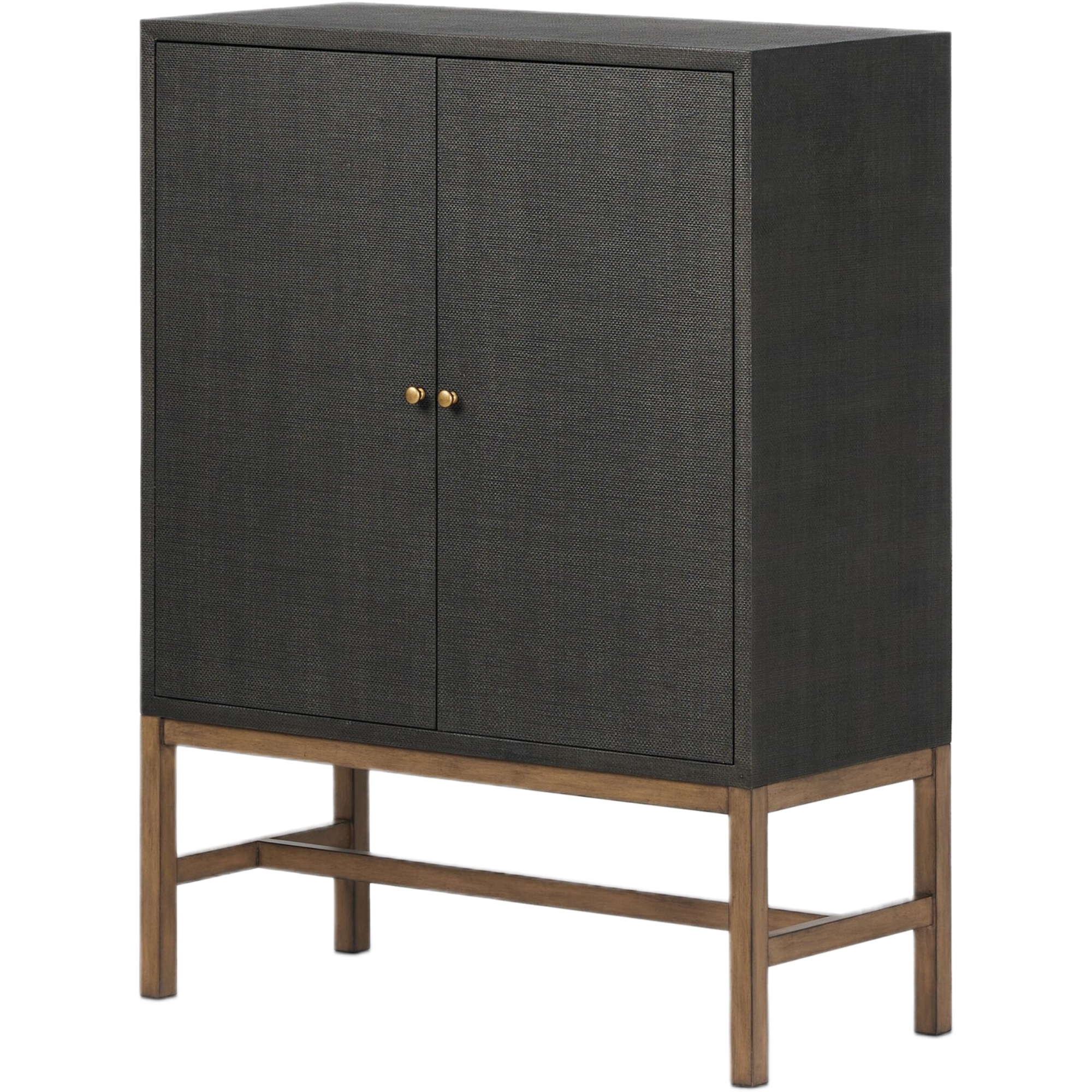 Pasco Painted Raffia Bar Cabinet
