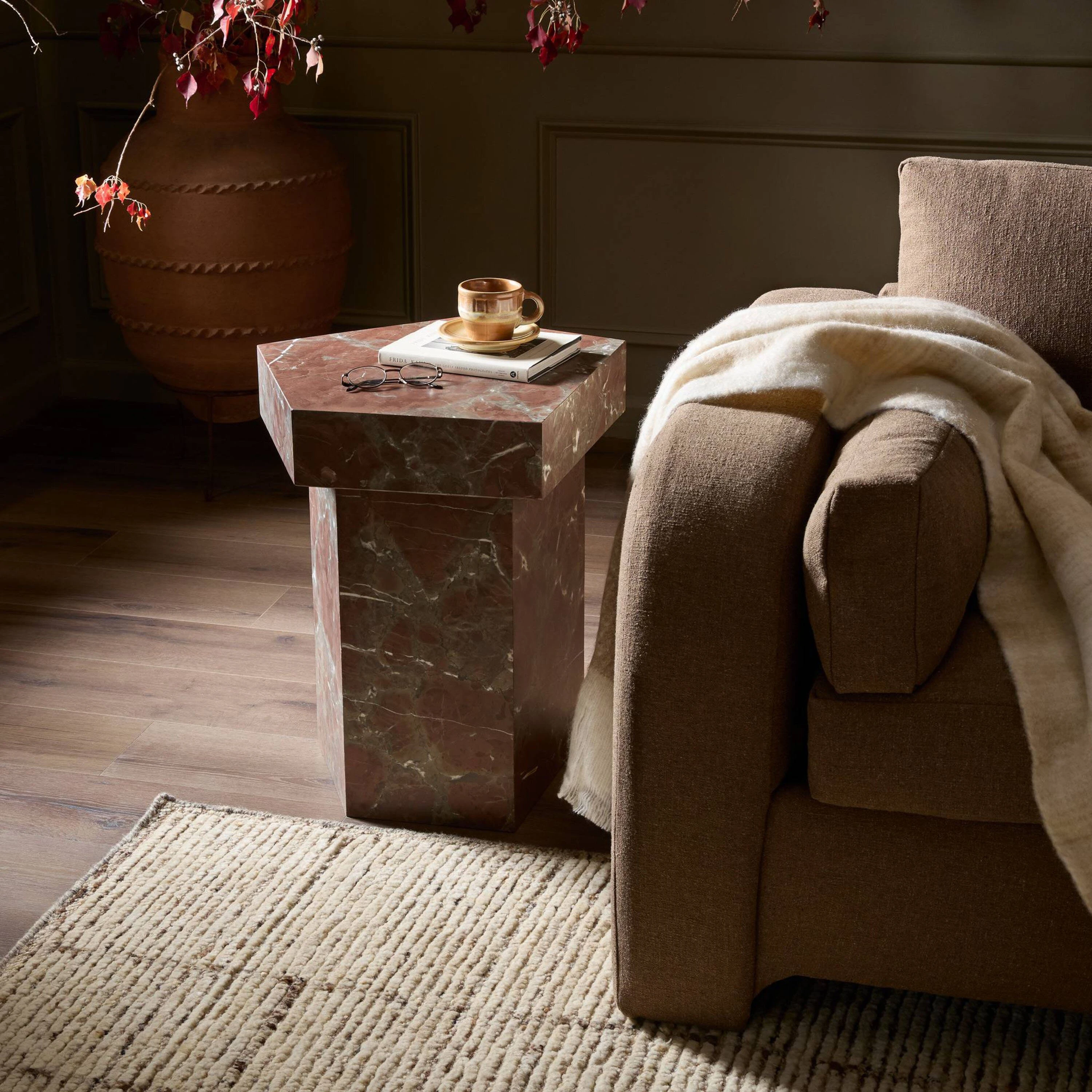 Sylphina End Table, Smoke/Russet Marble 2 Sylphina End Table, Smoke/Russet Marble