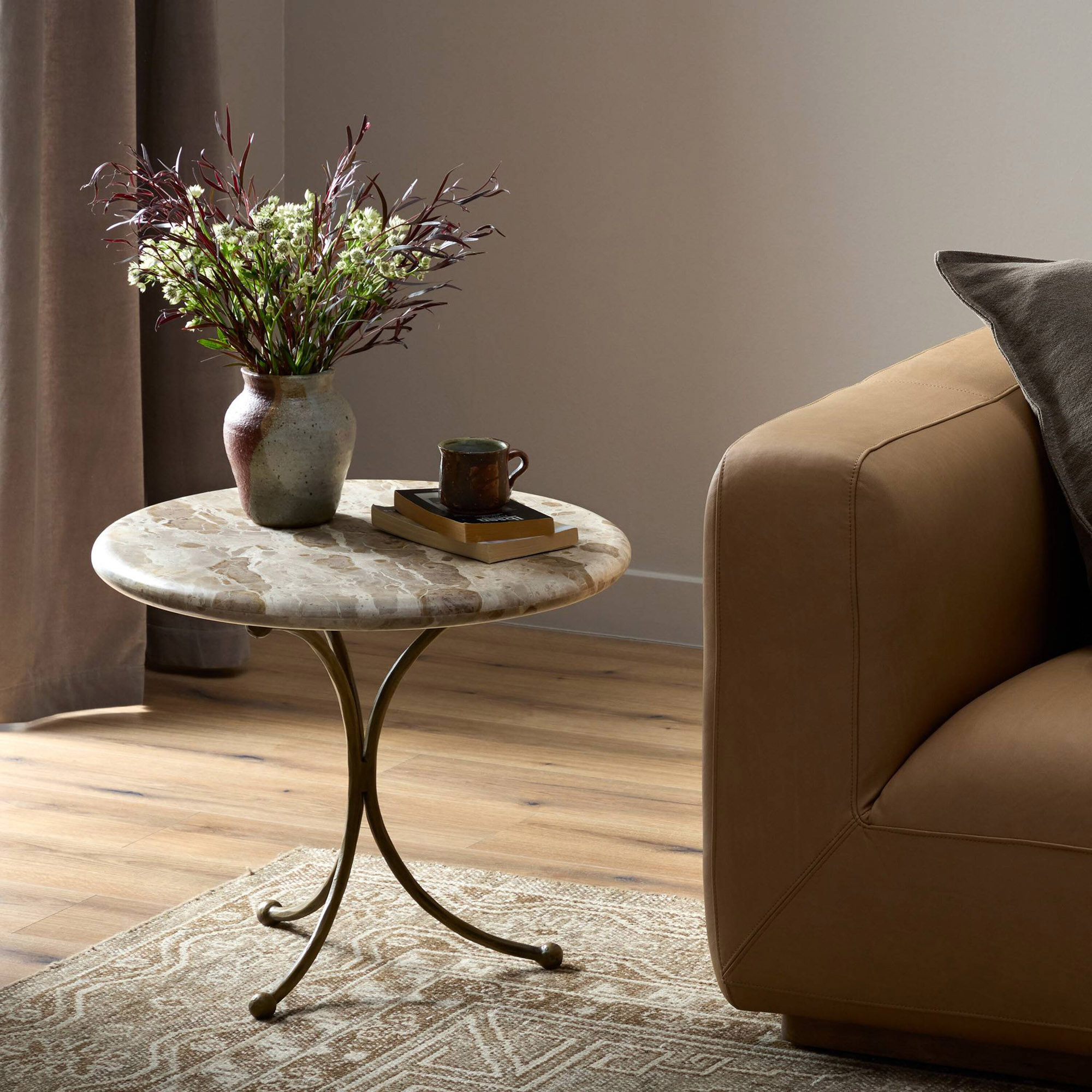 Renin Tulip End Table, Fossil Marble 2 Renin Tulip End Table, Fossil Marble