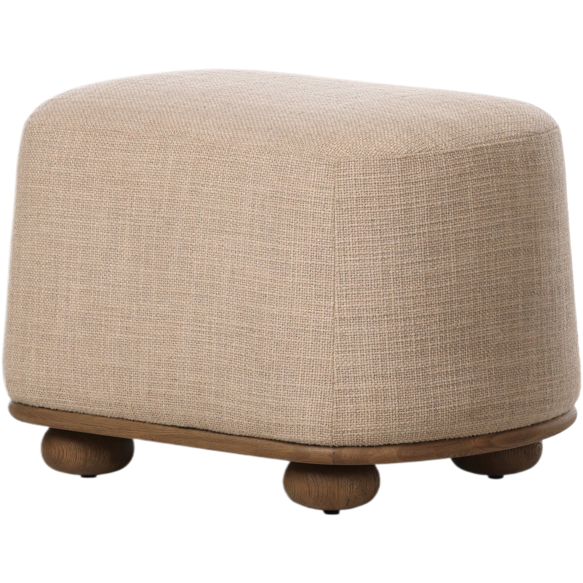 Zevoria Oval Ottoman, Saxon Sand Wool 1 Zevoria Oval Ottoman, Saxon Sand Wool