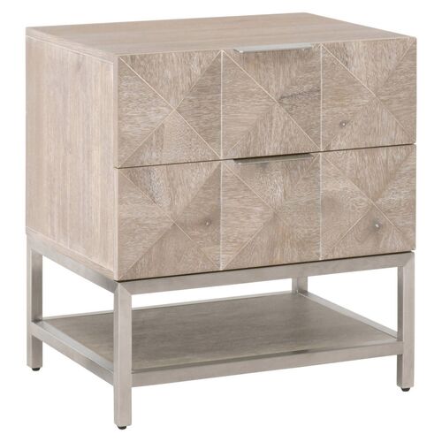 Chris Nightstand, Natural Gray/Silver 1 Chris Nightstand, Natural Gray/Silver