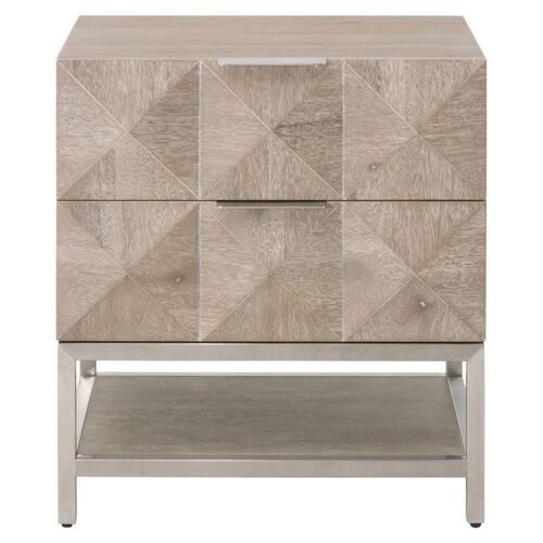Chris Nightstand, Natural Gray/Silver 2 Chris Nightstand, Natural Gray/Silver