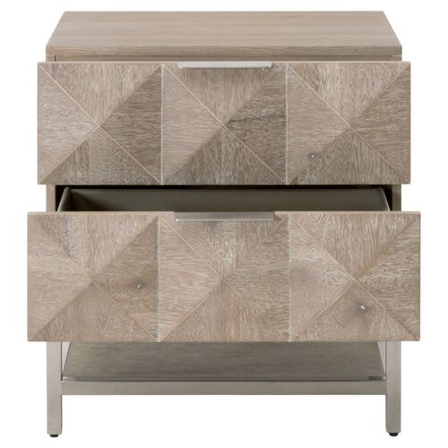 Chris Nightstand, Natural Gray/Silver 3 Chris Nightstand, Natural Gray/Silver