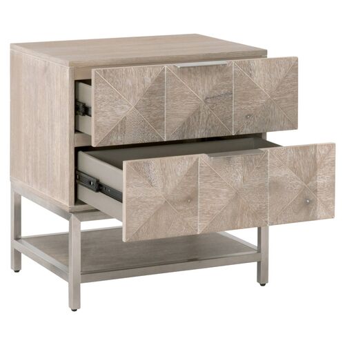 Chris Nightstand, Natural Gray/Silver 4 Chris Nightstand, Natural Gray/Silver