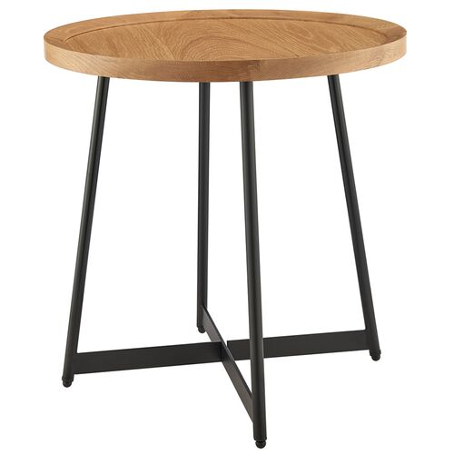 Rey 22" Round Side Table, Oak 1 Rey 22" Round Side Table, Oak