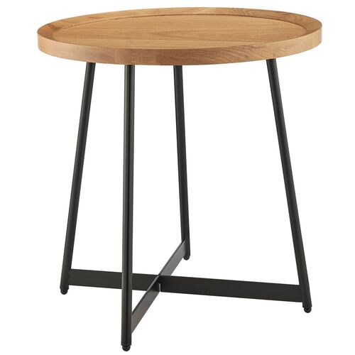 Rey 22" Round Side Table, Oak 2 Rey 22" Round Side Table, Oak