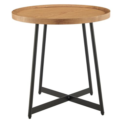 Rey 22" Round Side Table, Oak 3 Rey 22" Round Side Table, Oak