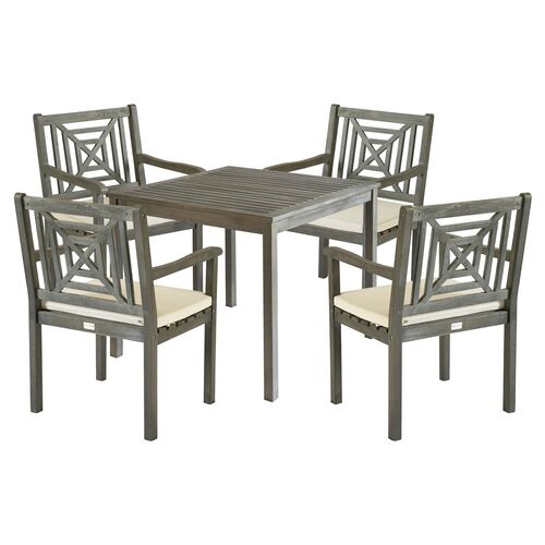 Del Mar 5-Pc Outdoor Dining Set, Gray