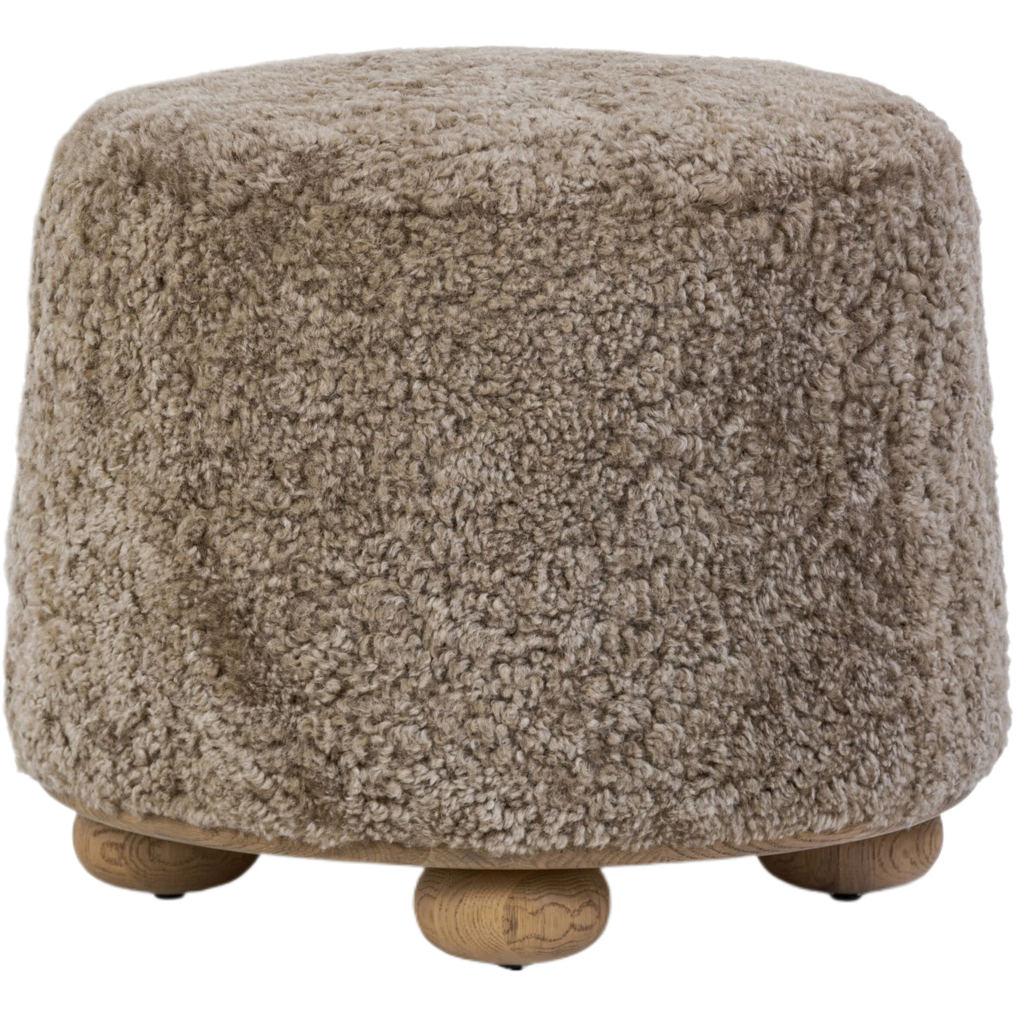 Zevoria Ottoman, Taupe Shearling 1 Zevoria Ottoman, Taupe Shearling