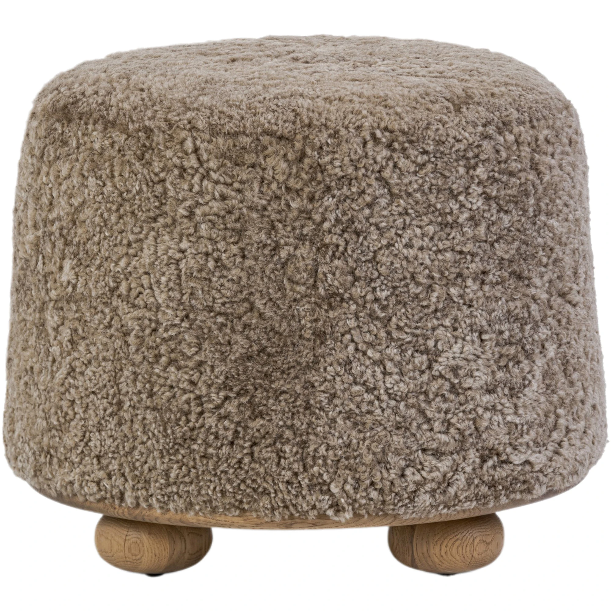 Zevoria Ottoman, Taupe Shearling 3 Zevoria Ottoman, Taupe Shearling