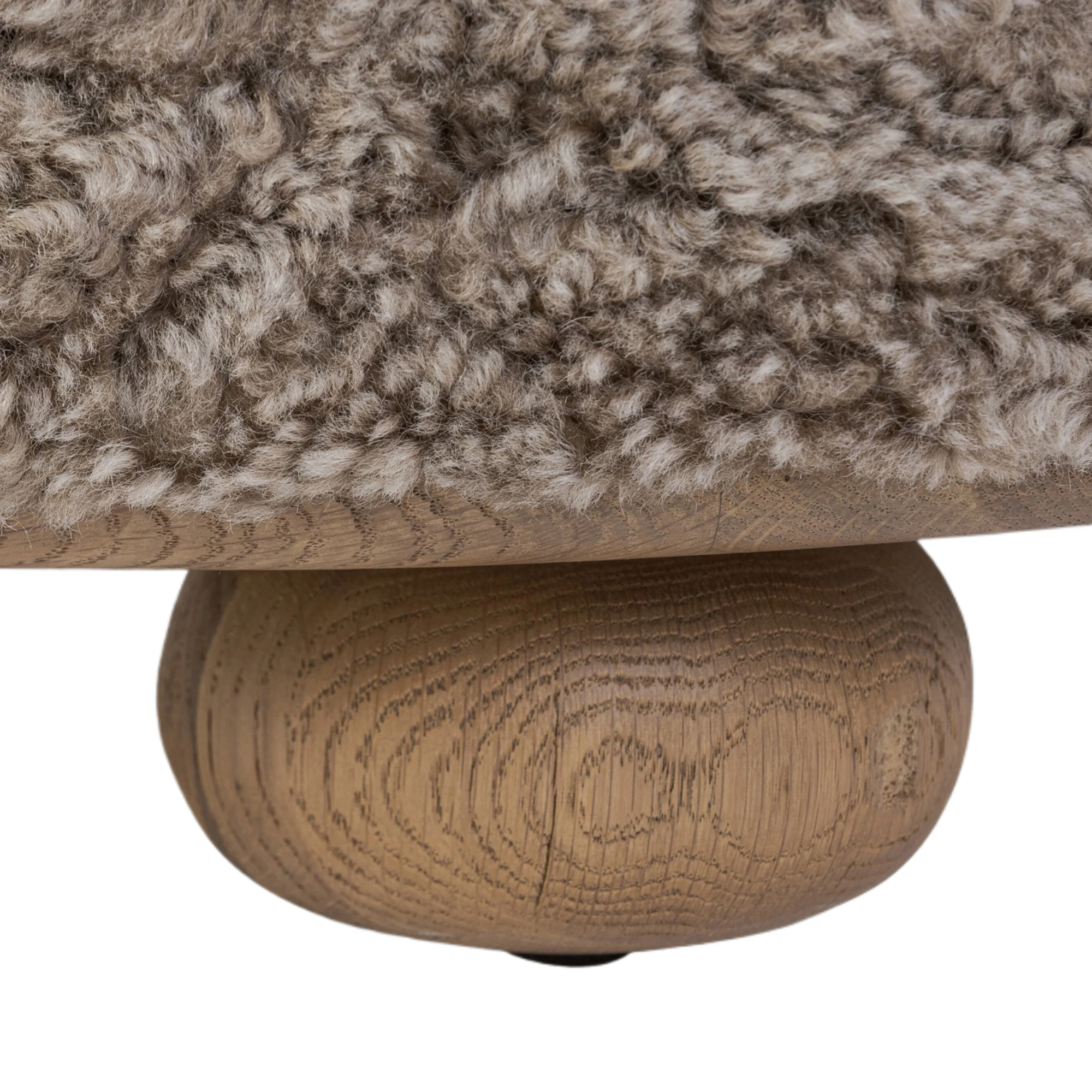 Zevoria Ottoman, Taupe Shearling 9 Zevoria Ottoman, Taupe Shearling